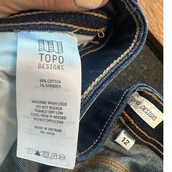 Topo Designs Women's Dark Wash Denim Straight Leg Jeans, Size 12, EUC - Picture 4 of 9